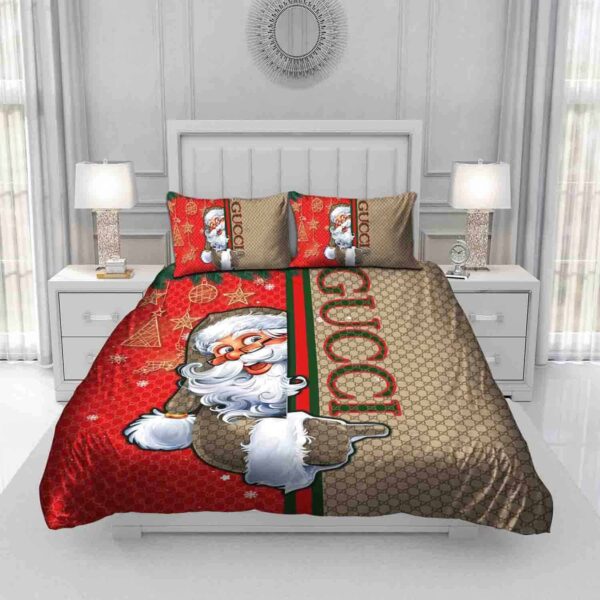 Santa Claus Gucci Pattern Bedding Sets - Image 7