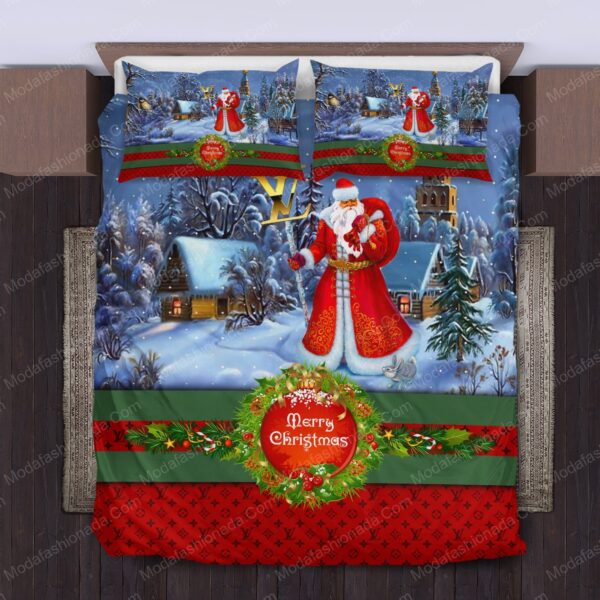 Santa Claus Louis Vuitton Merry Christmas Bedding Sets