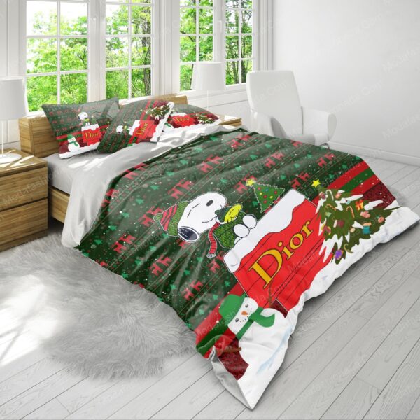 Snoopy Dog Dior Christmas Bedding Sets - Image 4