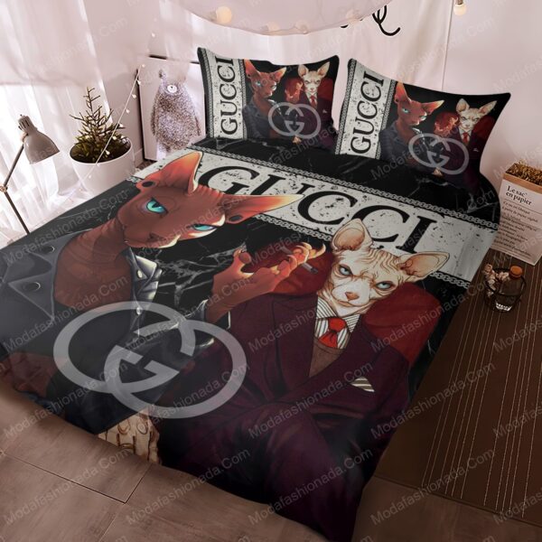 Sphynx Cat Gucci Bedding Sets - Image 3