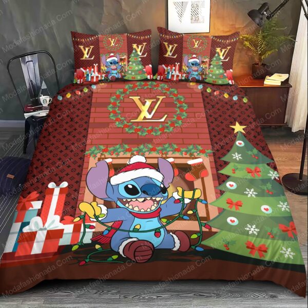 Stitch Louis Vuitton Christmas Bedding Sets