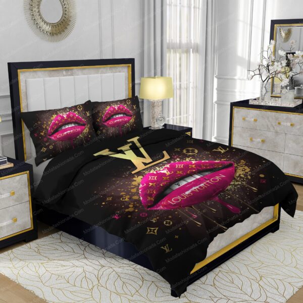 Supreme Louis Vuitton Black Background Bedding Sets - Image 2