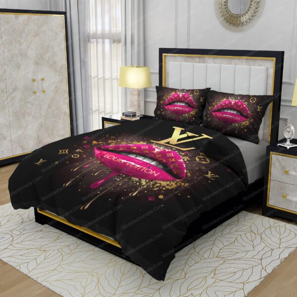 Supreme Louis Vuitton Black Background Bedding Sets - Image 3