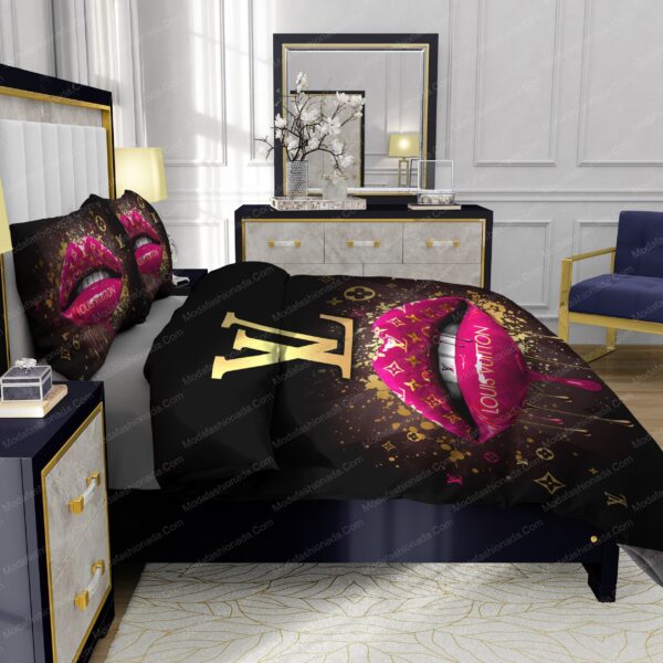 Supreme Louis Vuitton Black Background Bedding Sets - Image 7