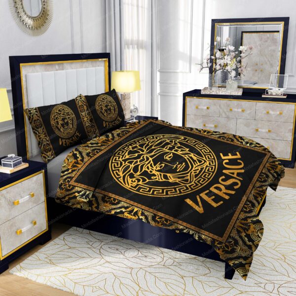 Versace Gold Logo Luxury Black Sumptuous Bedding Sets - Image 3