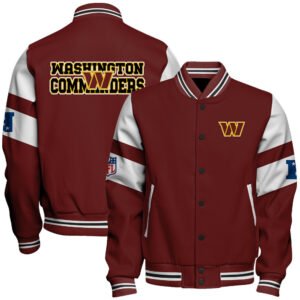 Washington Commanders | National Football League Pattern Baseball Jacket, Varsity Jacket V13 - bazzada Store
