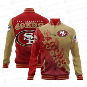San Francisco 49ers National Football League Print Baseball Jacket, Varsity Jacket SHDL - bazzada Store