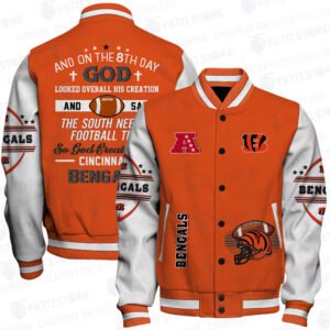 Cincinnati Bengals National Football League Print Baseball Jacket, Varsity Jacket STM V7 - bazzada Store