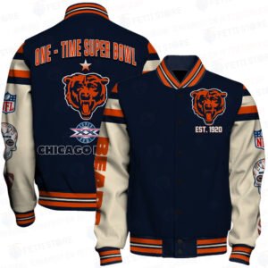 Chicago Bears National Football League Champions Print Baseball Jacket, Varsity Jacket SFAT V2 - bazzada Store