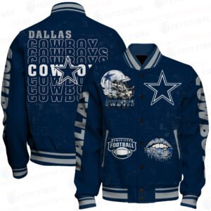 Dallas Cowboys National Football League Print Baseball Jacket, Varsity Jacket STM V6 - bazzada Store