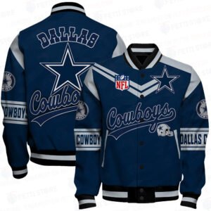 Dallas Cowboys American Football League Pattern Baseball Jacket, Varsity Jacket SH1 V2 - bazzada Store