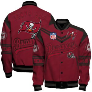 Tampa Bay Buccaneers American Football League Pattern Baseball Jacket, Varsity Jacket SH1 V2 - bazzada Store