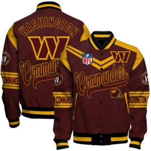 Washington Commanders American Football League Pattern Baseball Jacket, Varsity Jacket SH1 V2 - bazzada Store