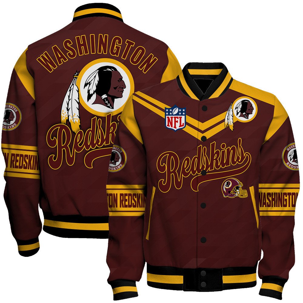 Washington Redskins American Football League Pattern Baseball Jacket, Varsity Jacket SH1 V2 - bazzada Store