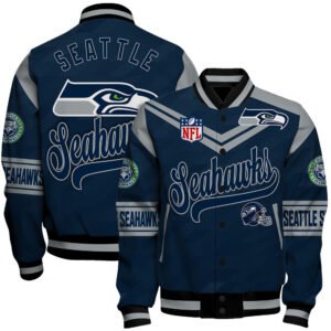 Seattle Seahawks American Football League Pattern Baseball Jacket, Varsity Jacket SH1 V2 - bazzada Store