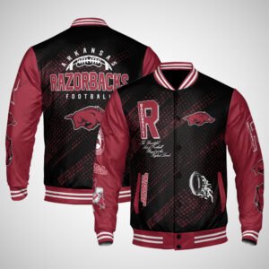 Arkansas Razorbacks | NCAA Pattern Baseball Jacket, Varsity Jacket V12 - bazzada Store