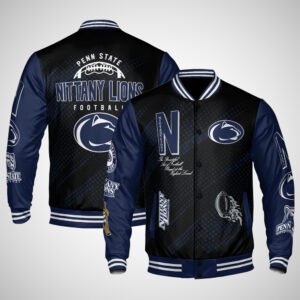 Penn State Nittany Lions | NCAA Pattern Baseball Jacket, Varsity Jacket V12 - bazzada Store