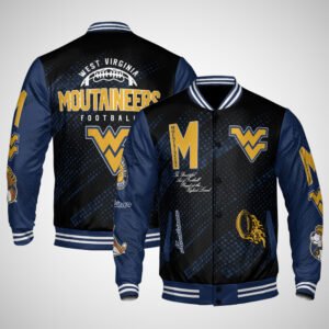 West Virginia Mountaineers | NCAA Pattern Baseball Jacket, Varsity Jacket V12 - bazzada Store