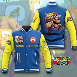 Super Mario Custom Name Baseball Jacket-HD842 - bazzada Store