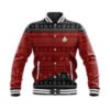 S.T The Next Generation 1987 Red Ugly Christmas Custom Name Baseball Jacket - bazzada Store