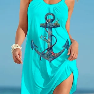 Anchor Summer Beach Dress - bazzada Store