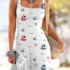 Anchor Boat Print Beach Dress - bazzada Store