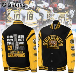 Boston Bruins Celebrating 100 Years Of Boston Bruins Hockey 3D Baseball Jacket BB060324LNQ11TTT - bazzada Store