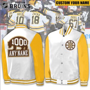 Boston Bruins Brad Marchand Custom Name Baseball Jacket BB070324LNQ14VKH - bazzada Store