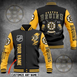 Boston Bruins Custom Baseball Jacket BB160124DHN7DKD - bazzada Store