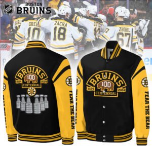 Boston Bruins Celebrating 100 Years Of Boston Bruins Hockey 3D Baseball Jacket BB190124LNQ9TTT - bazzada Store