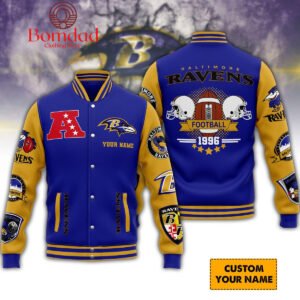 Baltimore Ravens AFC North Champions Personalized Baseball Jacket - bazzada Store