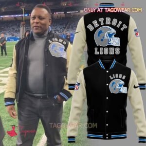 Barry Sanders Detroit Lions Nfl Baseball Jacket - bazzada Store