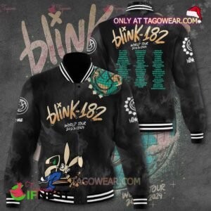 Blink-182 World Tour 2023-2024 Baseball Jacket - bazzada Store