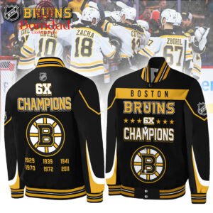 Boston Bruins 6 Times Champions Fan Baseball Jacket - bazzada Store