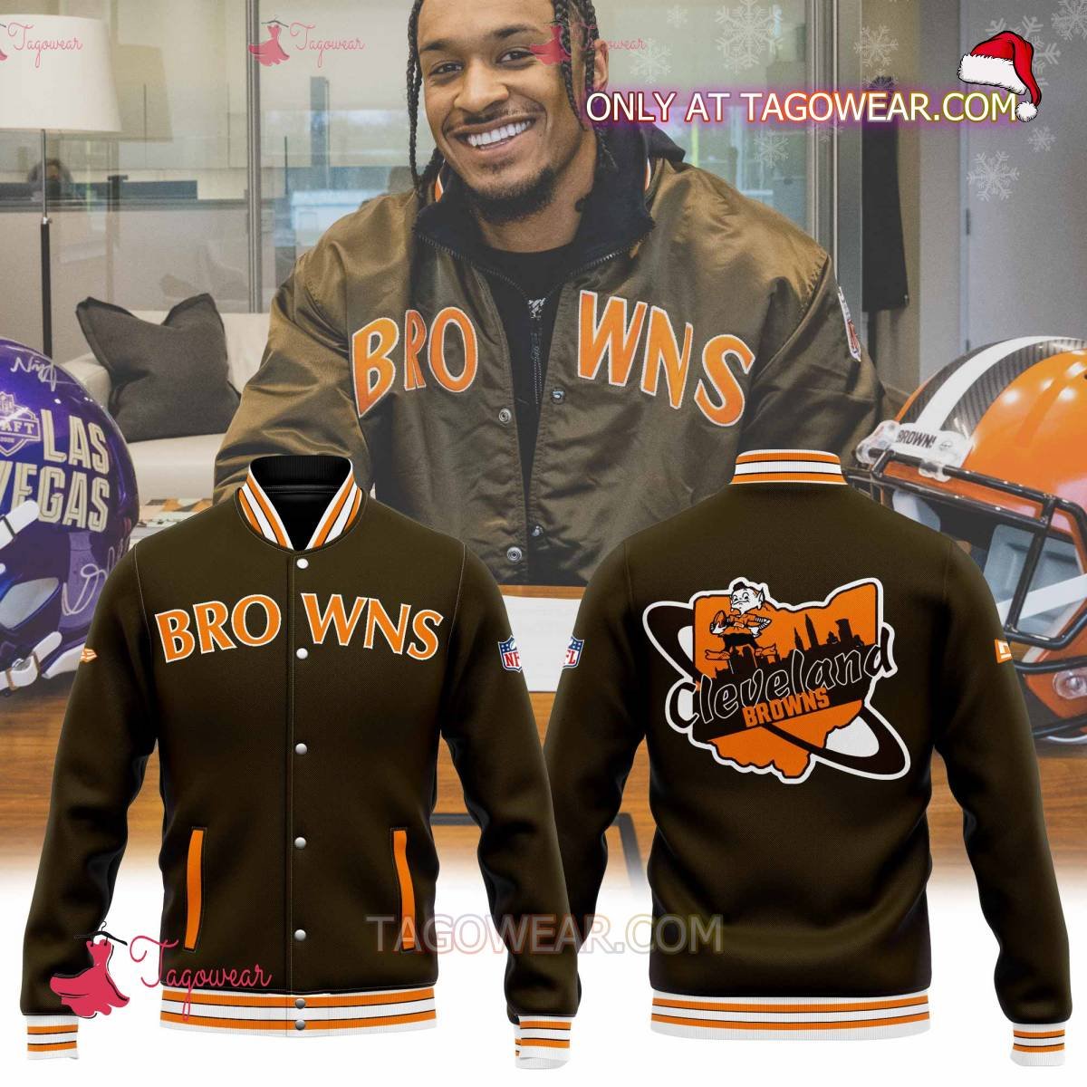 Cleveland Browns Grant Delpit 2023 Baseball Jacket - bazzada Store