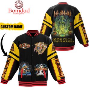 Def Leppard Give Me All You Got Personalized Baseball Jacket - bazzada Store