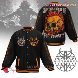 Disturbed Give Your Soul To Me For Eternity Baseball Jacket - bazzada Store