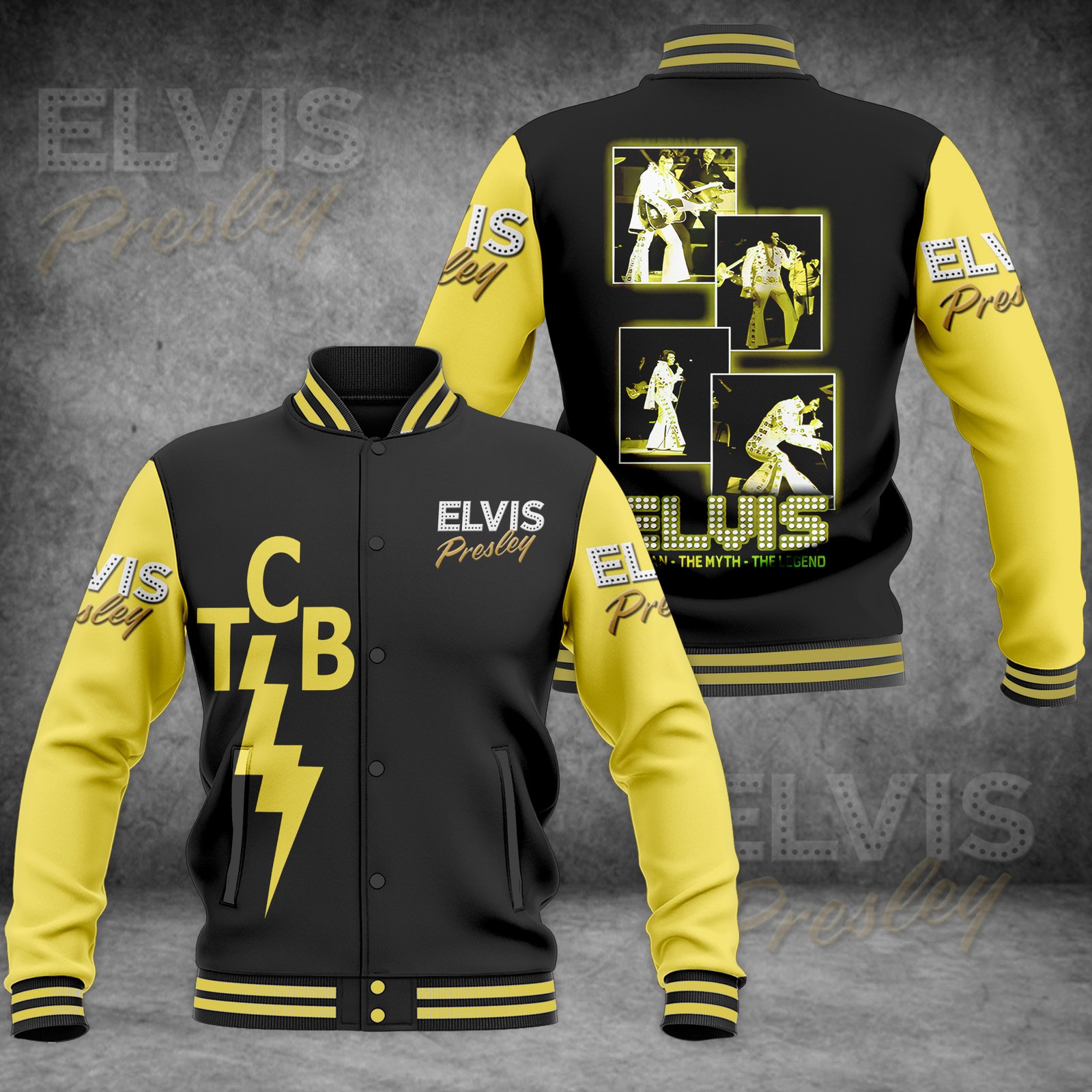 Elvis Presley Baseball Jacket EP300124DHN6DKD - bazzada Store