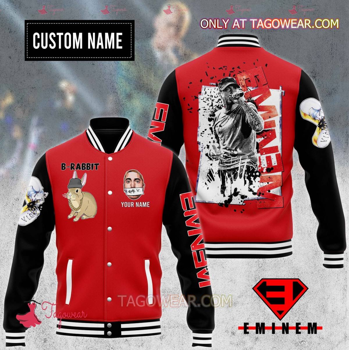 Eminem B-rabbit Personalized Baseball Jacket - bazzada Store