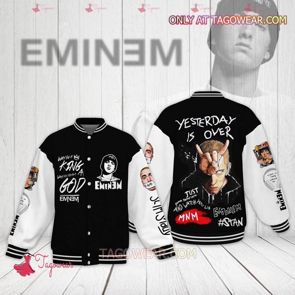 Eminem Yesterday Is Over Baseball Jacket - bazzada Store