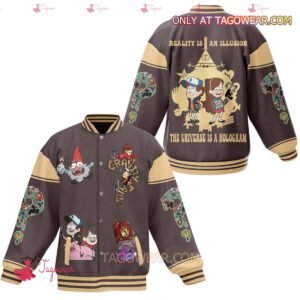 Gravity Falls Reality Is An Illusion The Universe Is A Hologram Baseball Jacket - bazzada Store