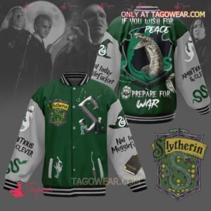 Harry Potter Slytherin If You Wish For Peace Prepare For Was Baseball Jacket - bazzada Store