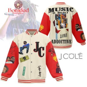 Jcole Music Is Highly Addictive Baseball Jacket - bazzada Store