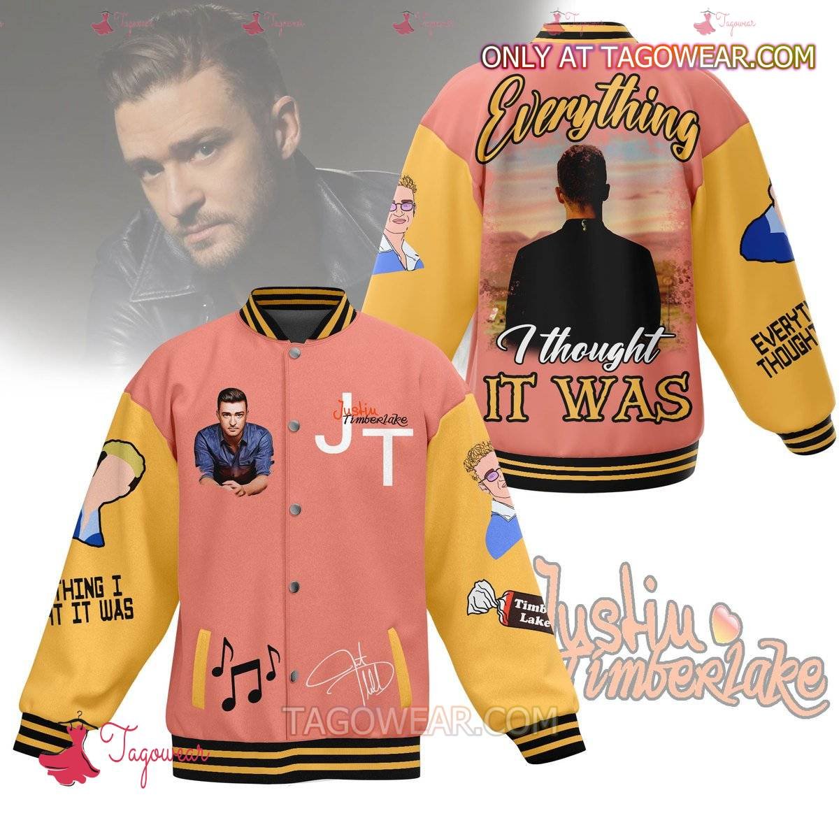 Justin Timberlake Everything I Thought It Was Baseball Jacket - bazzada Store