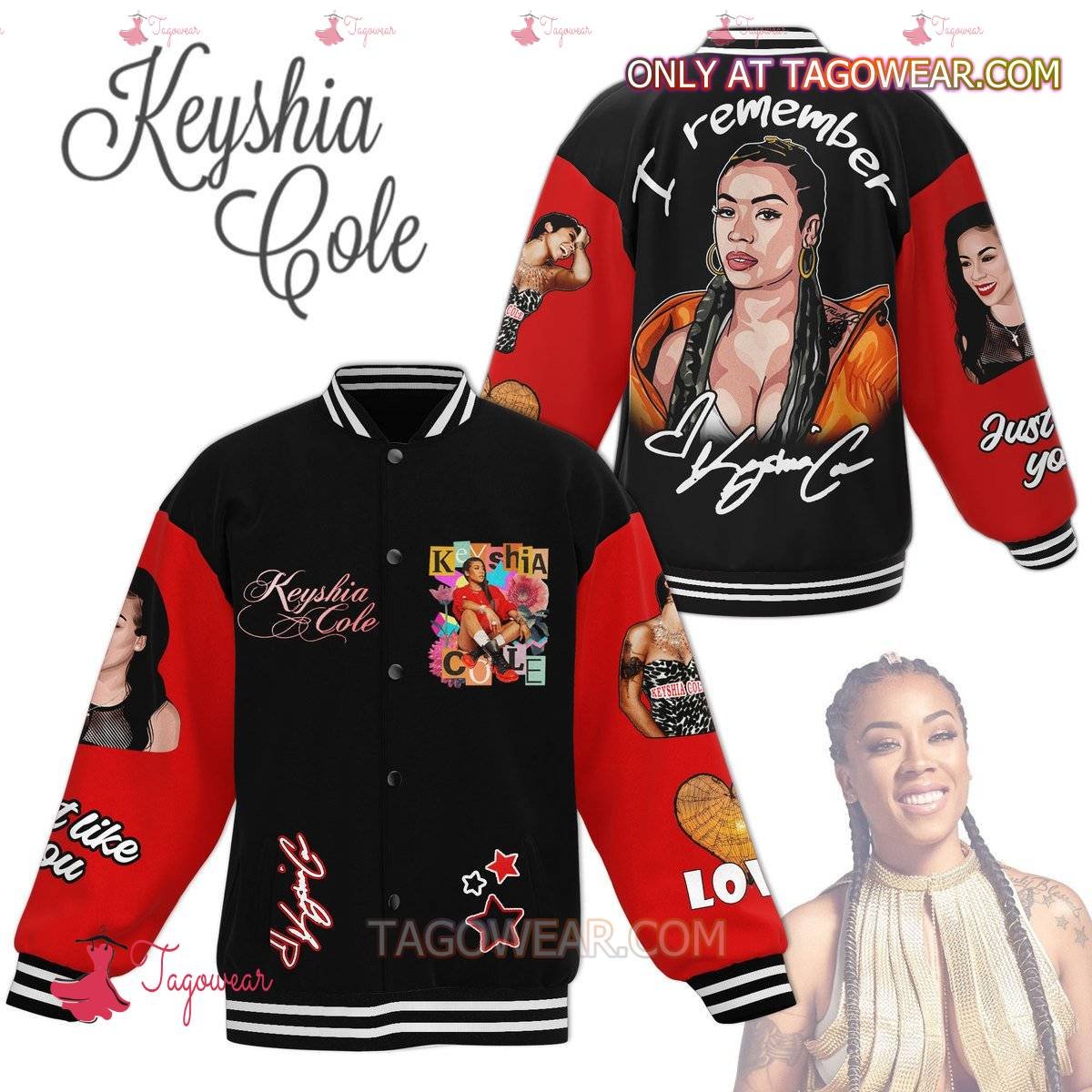 Keyshia Cole I Remember Baseball Jacket - bazzada Store