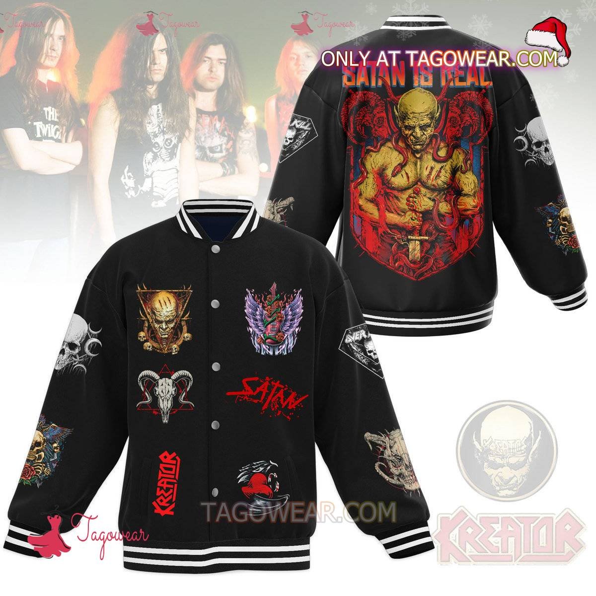 Kreator Satan Is Real Baseball Jacket - bazzada Store