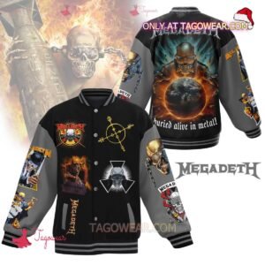 Megadeth Buried Alive In Metal Baseball Jacket - bazzada Store