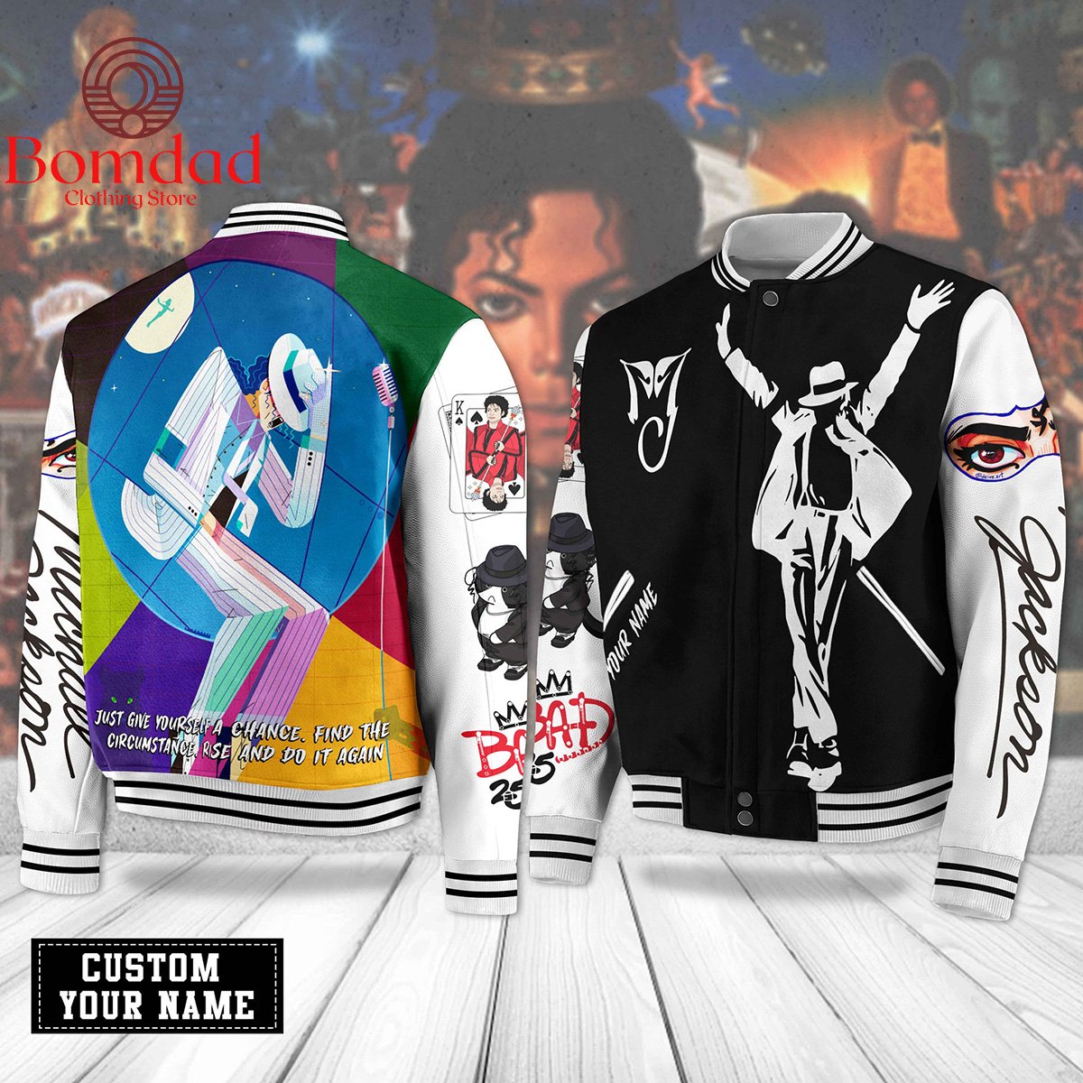 Michael Jackson Just Give Yourself A Chance Personalized Baseball Jacket - bazzada Store