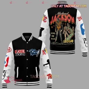 Michael Jackson King Of Pop Legend I'm Happy To Be Alive Baseball Jacket - bazzada Store