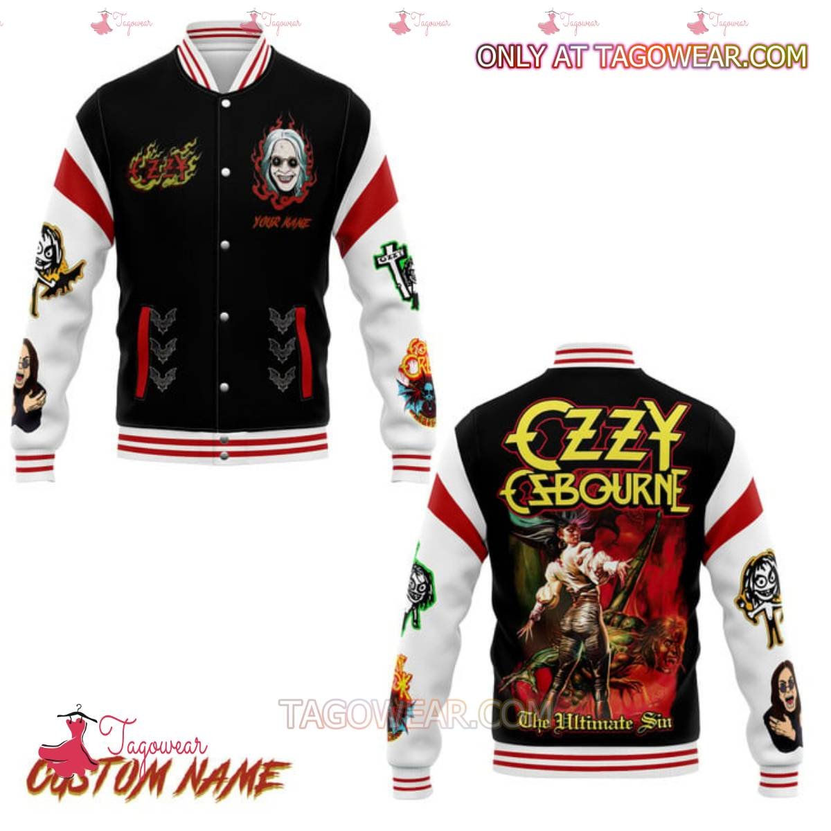 Ozzy Osbourne Band The Ultimate Sin Personalized Baseball Jacket - bazzada Store